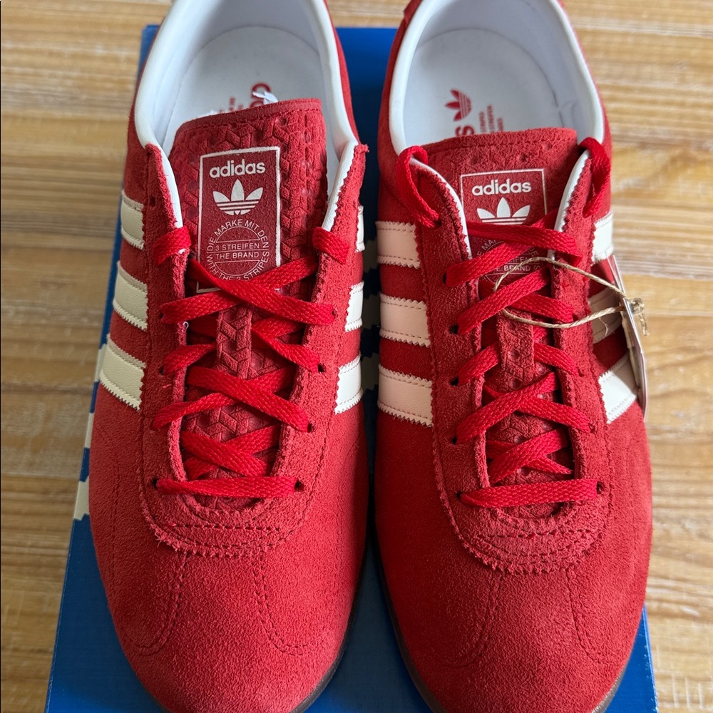 Adidas Original Women’s Gazelle Lo Pro Size 10 Red and White Sneakers